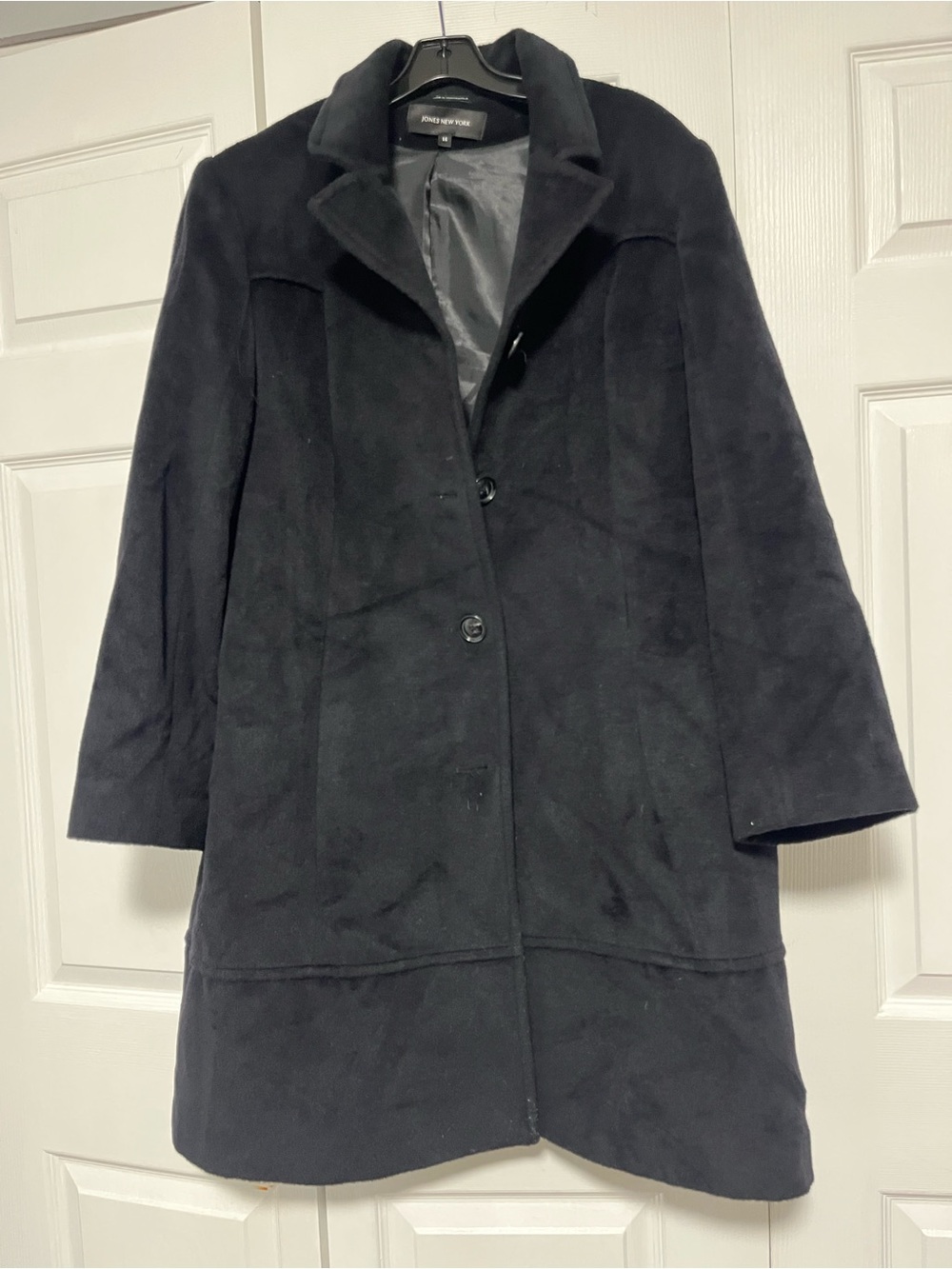 Jones New York Black Single-Breasted Pea Coat